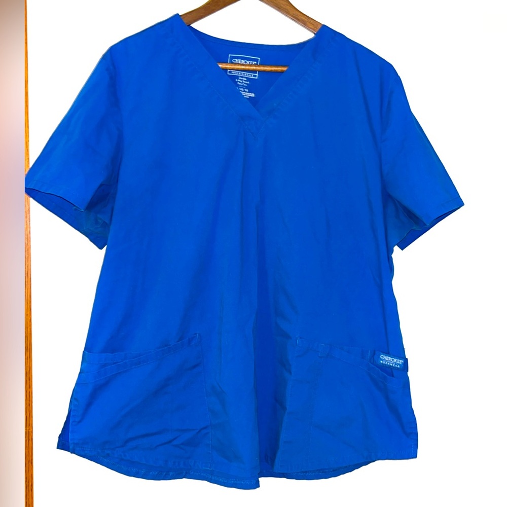 Cherokee Royal Blue V-Neck Women's Top